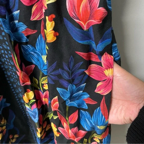 Farm Rio Floral Swim Coverup Mini Dress M - Picture 6 of 6